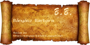 Bányász Barbara névjegykártya